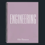 Personalized Engineering Graph Paper Simple Lilac Notebook<br><div class="desc">A cute,  trendy notebook to take to engineering class or for homework with a simple,  minimalist cover in pretty lilac and space for the school subject and your name to be personalized.</div>