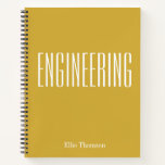 Personalized Engineering Graph Paper Simple Yellow Notebook<br><div class="desc">A cute,  trendy notebook to take to engineering class or for homework with a simple,  minimalist cover in mustard yellow and space for the school subject and your name to be personalized.</div>