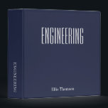 Personalized Engineering Minimalist Navy School Binder<br><div class="desc">Personalized Engineering Minimalist Navy School Binder</div>