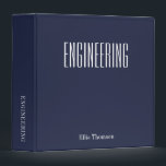 Personalized Engineering Minimalist Navy School Binder<br><div class="desc">Personalized Engineering Minimalist Navy School Binder</div>