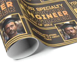 Personalized Engineering Name Graduation Year Wrapping Paper