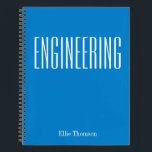 Personalized Engineering Simple Graph Paper Blue Notebook<br><div class="desc">A cute,  trendy notebook to take to engineering class or for homework with a simple,  minimalist cover in blue and space for the school subject and your name to be personalized.
*updated with new 2021 colour trends and more space for your name</div>