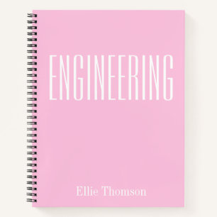 Personalized Engineering Simple Graph Paper Pink Notebook