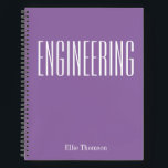 Personalized Engineering Simple Graph Paper Purple Notebook<br><div class="desc">A cute,  trendy notebook to take to engineering class or for homework with a simple,  minimalist cover in purple (Amethyst Orchid) and space for the school subject and your name to be personalized.
*updated with new 2021 colour trends and more space for your name</div>