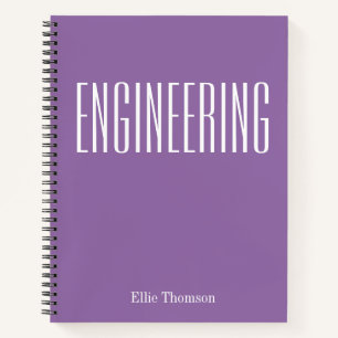 Personalized Engineering Simple Graph Paper Purple Notebook