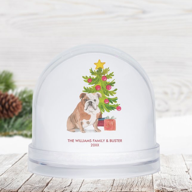 Personalized English Bulldog Dog Snowglobe (Creator Uploaded)