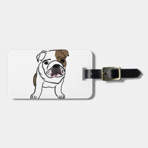 Personalized English Bulldog Puppy Luggage Tag