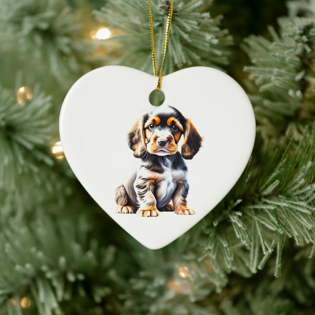 Personalized English Cocker Spaniel Puppy Ceramic Ornament (Tree)
