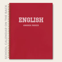 Personalized English School Calendar Crimson Red