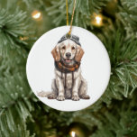 Personalized English Setter Dog Ceramic Ornament<br><div class="desc">Commemorate the love for your dog with this attractive ornament this winter. Hang it from your tree, a sunny window, on the wall, wherever you like. Personalize with a name on the back, dates if you like, however you wish. Plus, any animal-themed products sold from the Paws Charming shop help...</div>