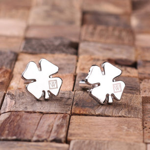 Personalized Engraved Shamrock Cuff Links