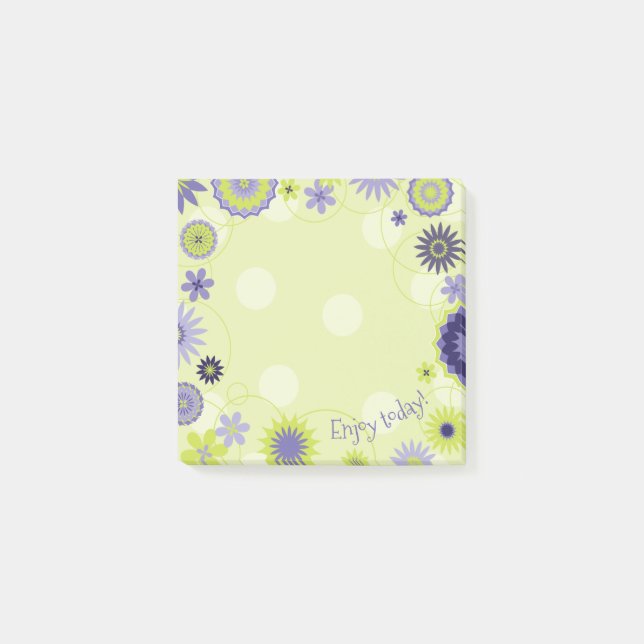 Personalized Enjoy Today Green Post-it Notes (Front)
