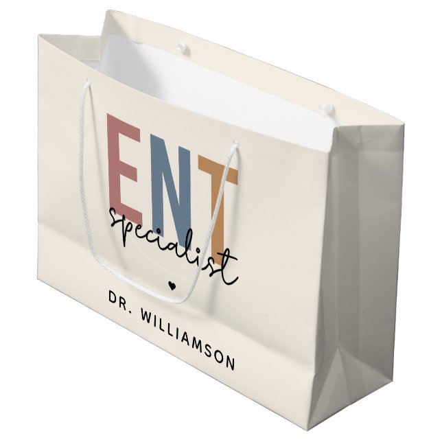Personalized ENT Doctor ENT Specialist Large Gift Bag (Front Angled)