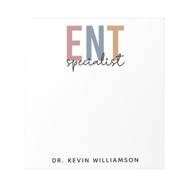 Personalized ENT Doctor ENT Specialist Notepad (Front)