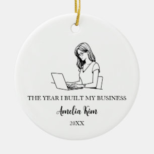 Personalized Entrepreneur Ornament, New Business Ceramic Ornament