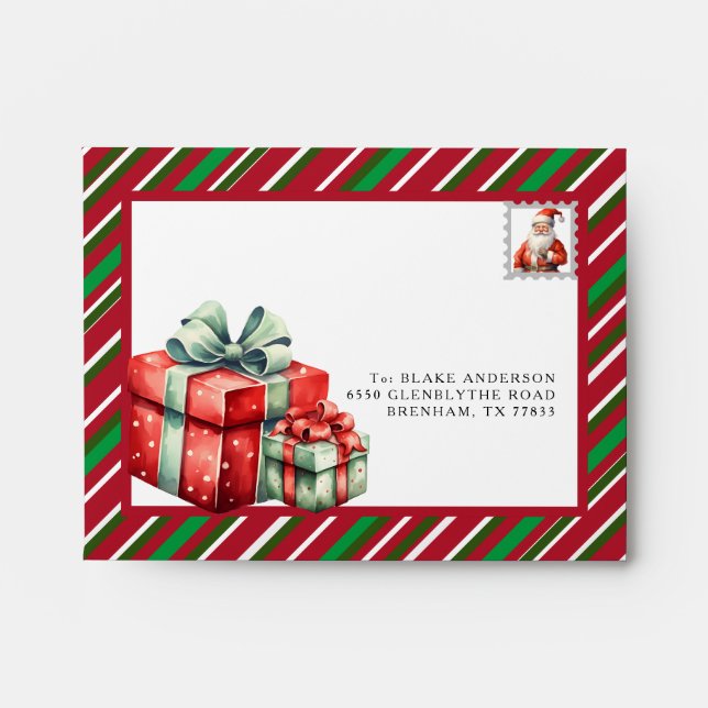 Personalized envelope from Santa Claus Christmas  (Front)