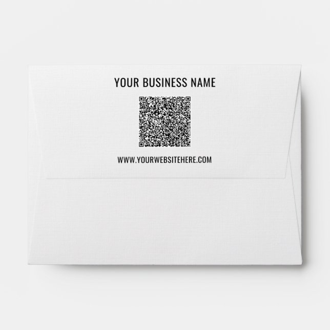 Personalized Envelope Your QR Code and Custom Text (Back (Top Flap))