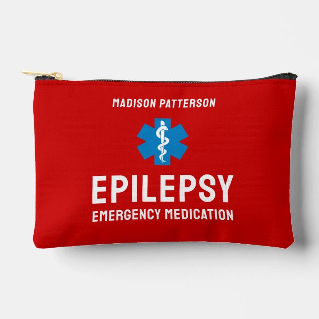  Personalized Epilepsy Emergency Essentials Accessory Pouch (Front)