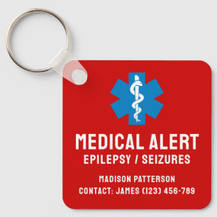 Personalized Epilepsy Emergency Essentials Keychain