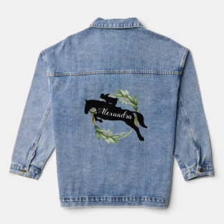 Personalized Equestrian Horse Riding Custom Name Denim Jacket