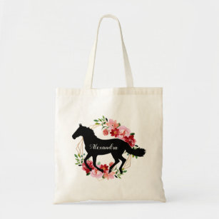 Personalized Equestrian Horse Riding Custom Name Tote Bag