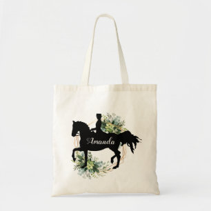 Personalized Equestrian Horse Riding Custom Name Tote Bag