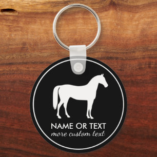 Personalized Equestrian Horseback Riding Name Keychain