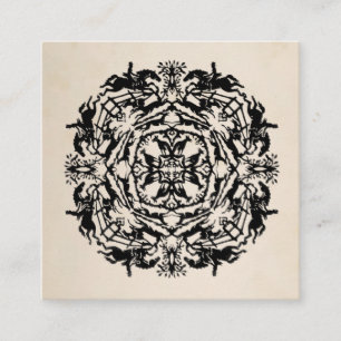 Personalized Equestrian Kaleidoscope Square Business Card