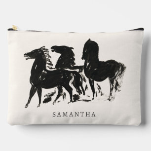 Personalized Equestrian Name Horse Painting Accessory Pouch