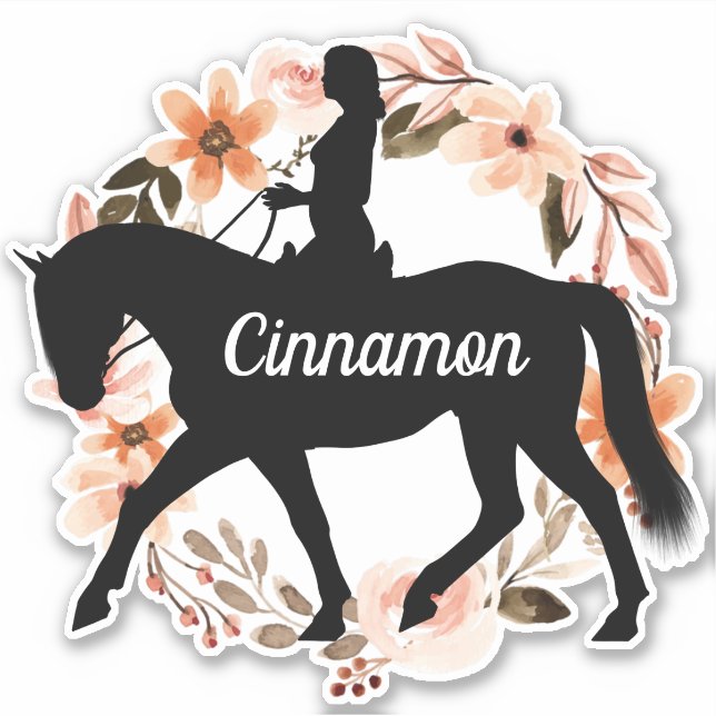 Personalized Equestrian Name Horse silhouette  Sti (Front)