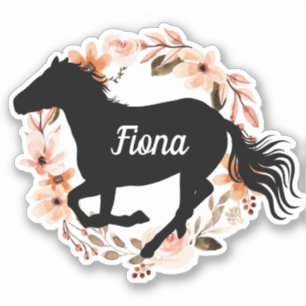 Personalized Equestrian Name Horse silhouette  Sti