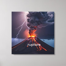 Personalized Erupting Canvas with Lightning Storm