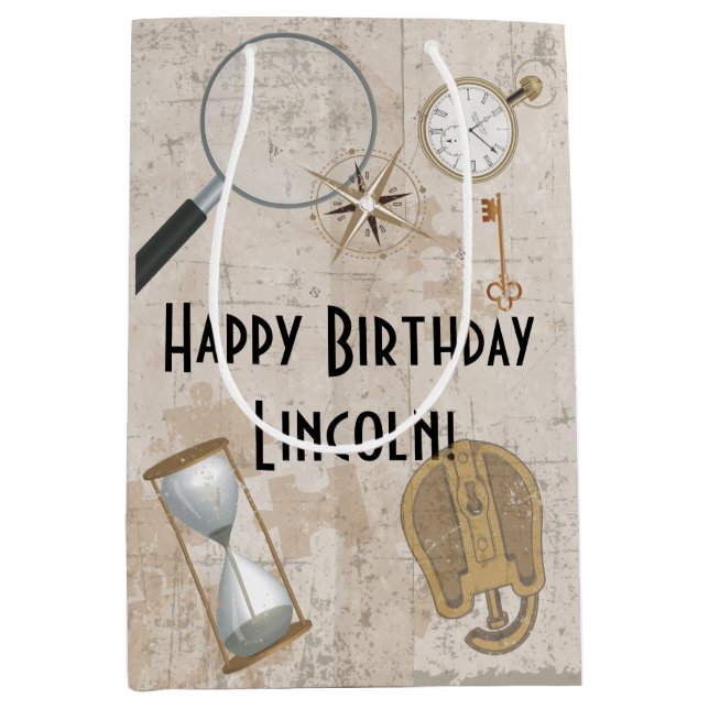 Personalized Escape Room Party Gift Bag (Front)