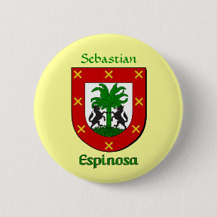 Personalized Espinosa Historical Shield 2 Inch Round Button