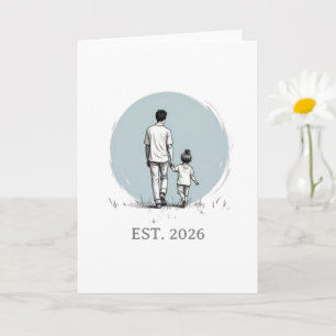 Personalized EST Year Father & Daughter Minimalist Card