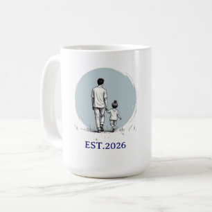 Personalized EST Year Father & Daughter Minimalist Coffee Mug