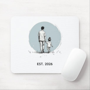 Personalized EST Year Father & Daughter Minimalist Mouse Pad