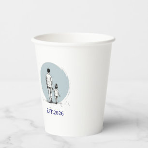 Personalized EST Year Father & Daughter Minimalist Paper Cups