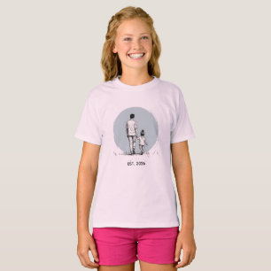 Personalized EST Year Father & Daughter Minimalist T-Shirt