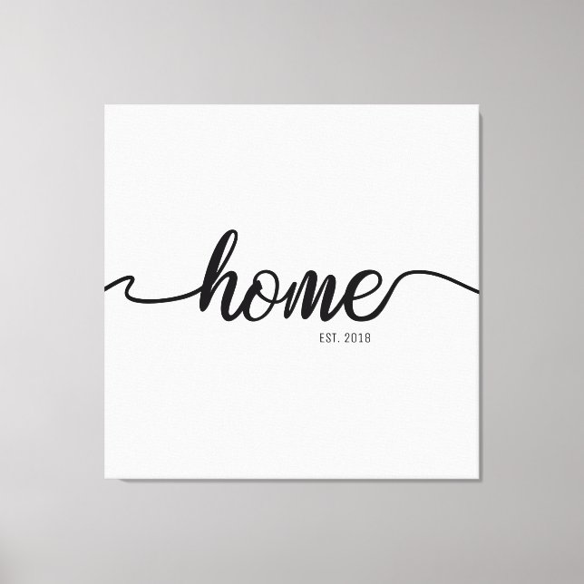 Personalized Established Year | Home Canvas Print (Front)