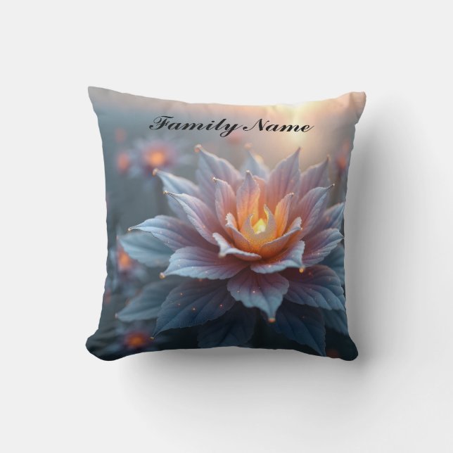 Personalized Ethereal Flower Throw Pillow (Front)