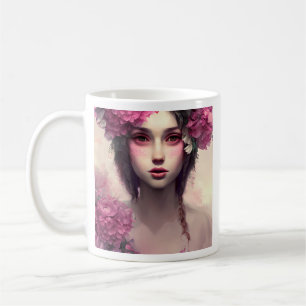 Personalized Ethereal Girl with Pink Freckles Coffee Mug