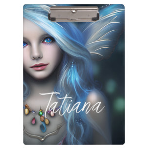 Personalized Ethereal Mystical Blue Fairy Clipboard