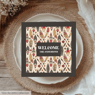 Personalized Ethnic Napkins Classic Boho Style