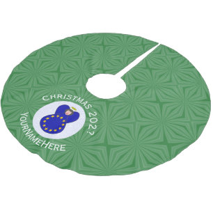 Personalized EU Angel Christmas Flag Brushed Polyester Tree Skirt