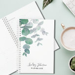 Personalized Eucalyptus Greenery Planner<br><div class="desc">This elegant personalized Planner is decorated with watercolor eucalyptus leaves in soft shades of green. Easily customizable. To edit further use the Design Tool to change the font, font size, or colour. Because we create our artwork you won't find this exact image from other designers. Original Watercolor © Michele Davies....</div>