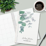 Personalized Eucalyptus Greenery Planner<br><div class="desc">This elegant personalized Planner is decorated with watercolor eucalyptus leaves in soft shades of green. Easily customizable. To edit further use the Design Tool to change the font, font size, or colour. Because we create our artwork you won't find this exact image from other designers. Original Watercolor © Michele Davies....</div>