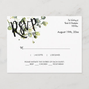 Personalized Eucalyptus Greenery Response RSVP Postcard