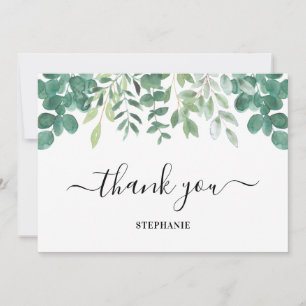 Personalized Eucalyptus Greenery Thank You Card