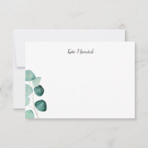 Personalized Eucalyptus Stationery Thank You Card